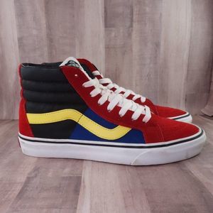 Vans Sneakers Womens 8 Sk8 Hi Skate Shoes Colorblock Leather Lined Men 6.5 Suede